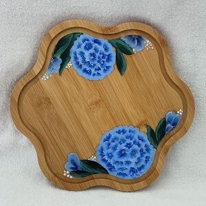 Bamboo Hand Painted Serving Board Decor Hydrangeas Mother’s Day Gift Home Decor